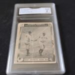 eBay listing photo of 1948 Babe Ruth graded Gem Mint Authentication (GMA) 2 from 1948 Swell Sports Thrills card 12