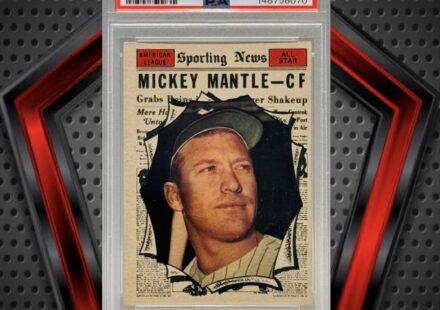 eBay listing photo of 1961 Mickey Mantle graded PSA 4 from 1961 Topps card 578