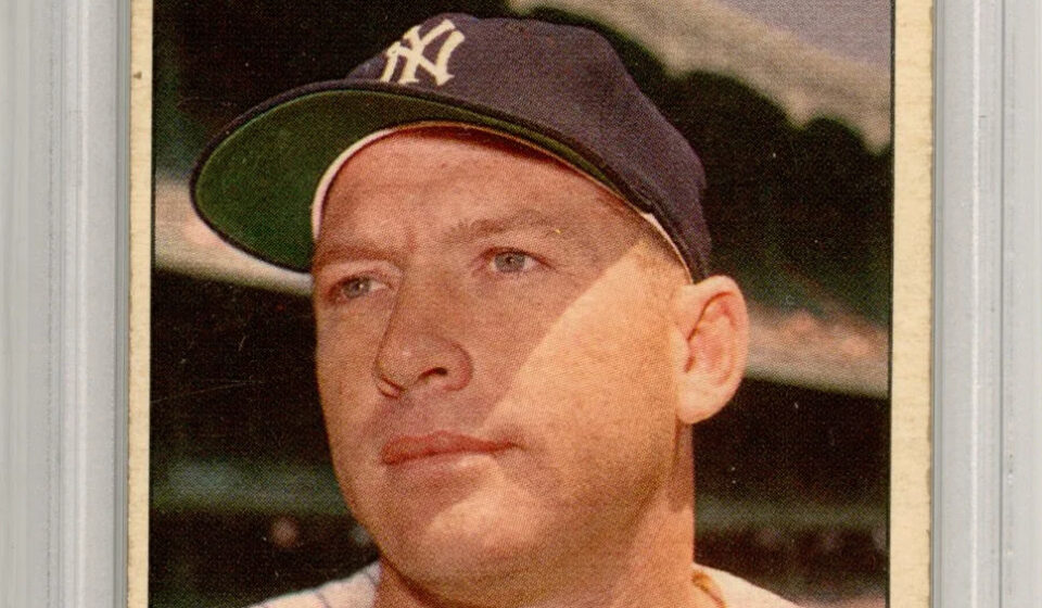eBay listing photo of 1963 Mickey Mantle graded PSA 2 from 1963 Topps card 200
