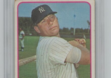 eBay listing photo of 1965 Mickey Mantle graded PSA 2 from 1965 Topps card 350