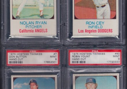 eBay listing photo of 1975 Nolan Ryan graded PSA 9 from 1975 Hostess Twinkies card 58