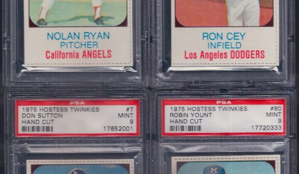 eBay listing photo of 1975 Nolan Ryan graded PSA 9 from 1975 Hostess Twinkies card 58