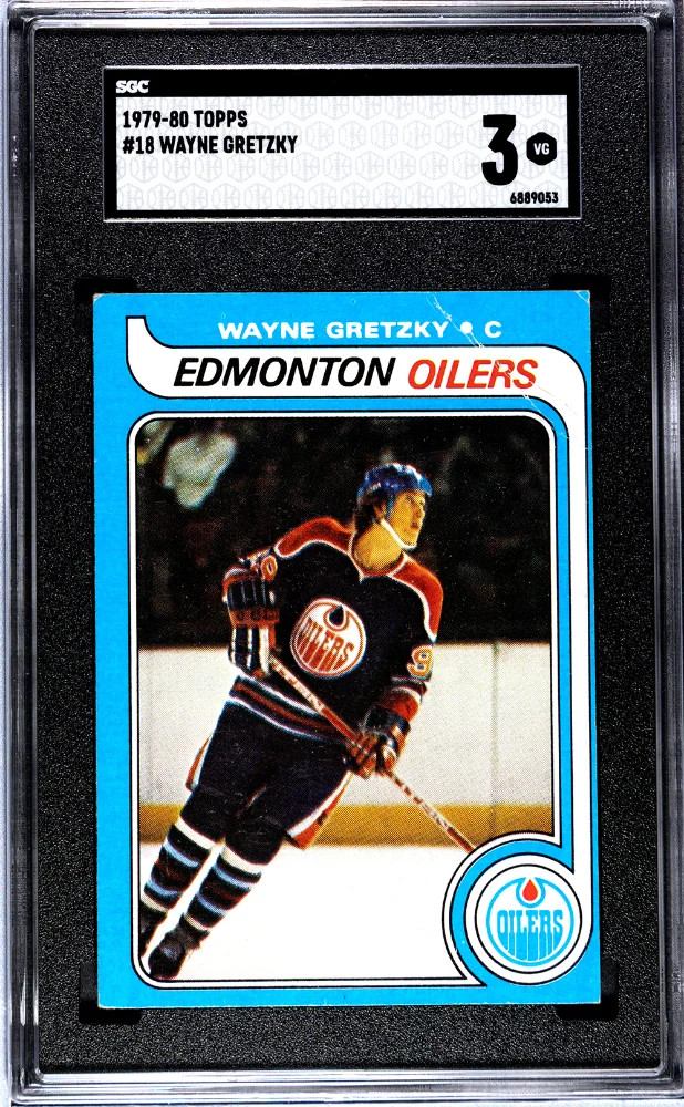eBay listing photo of 1979 Wayne Gretzky graded SGC 3 from 1979 Topps card 18