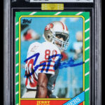 eBay listing photo of 1986 Jerry Rice graded BGS Authentic from 1986 Topps card 161