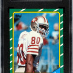 eBay listing photo of 1986 Jerry Rice graded SGC 8.5 from 1986 Topps card 161