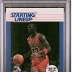 eBay listing photo of 1988 Michael Jordan graded PSA 8 from 1988 Kenner Starting Line Up