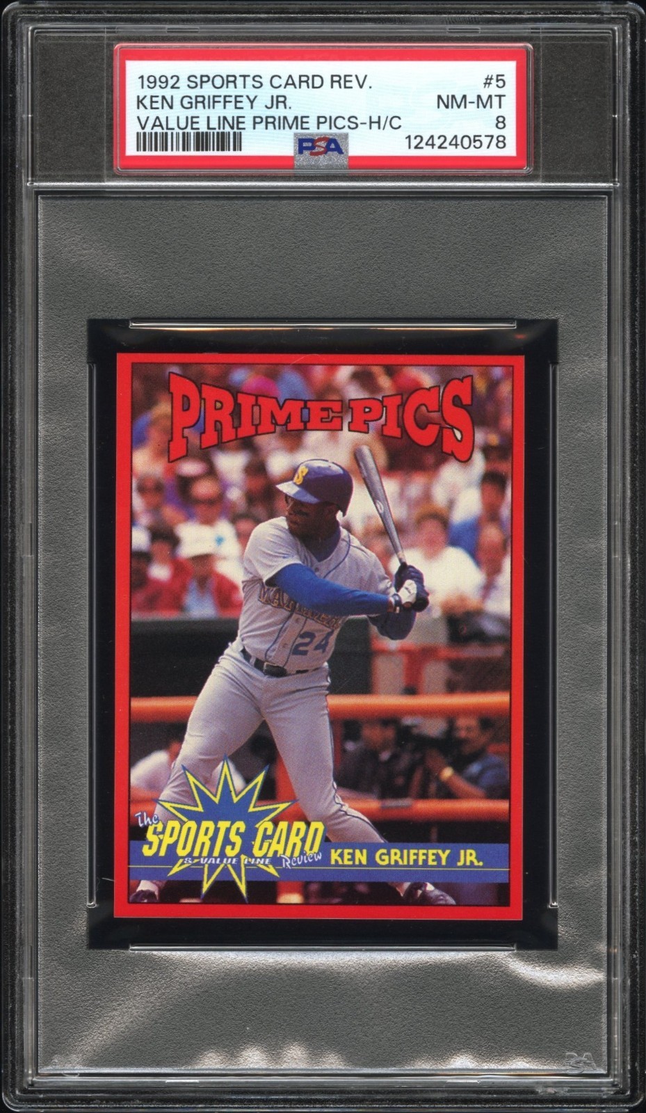 eBay listing photo of 1992 Ken Griffey Jr. graded PSA 8 card #5