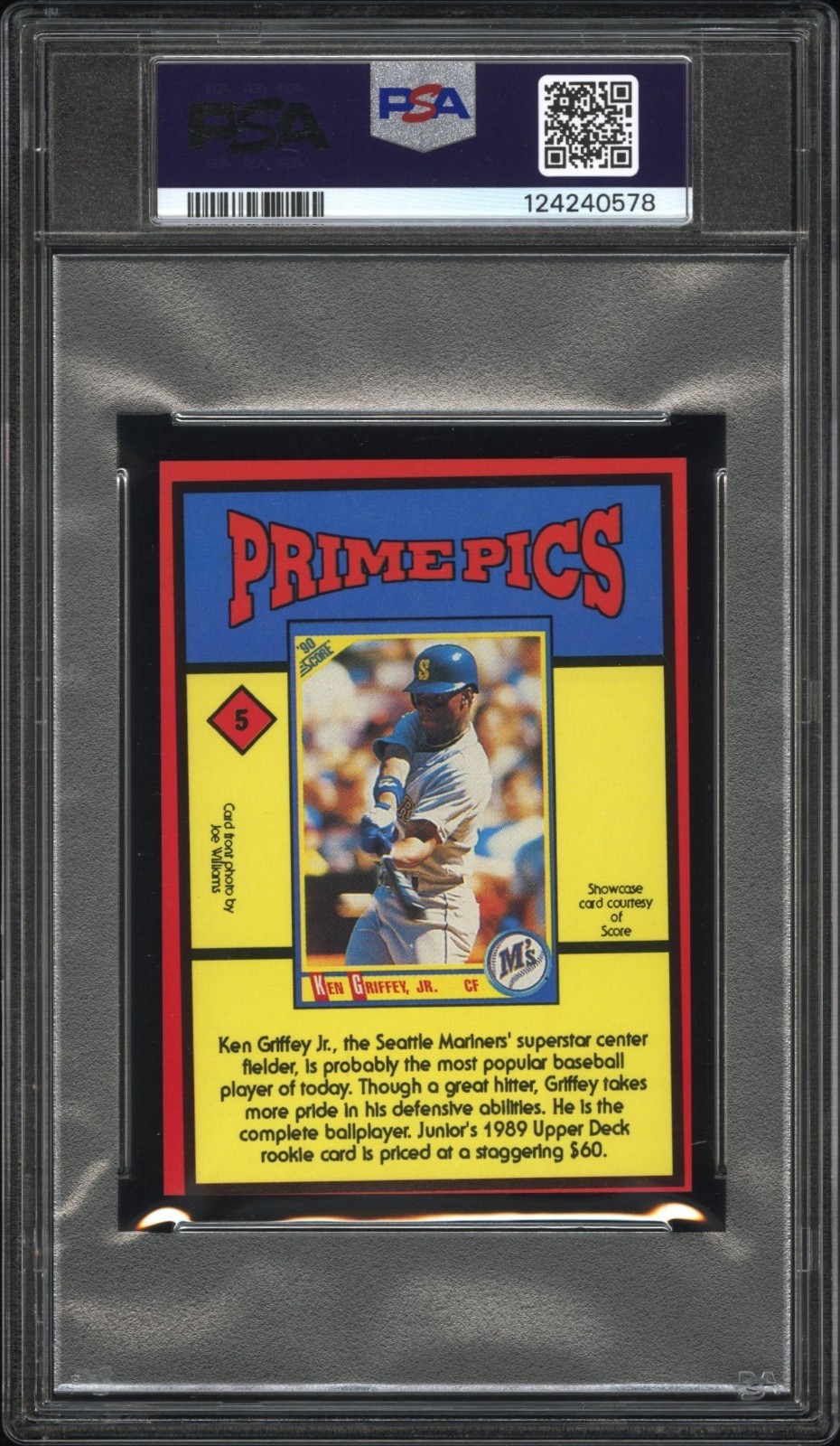 Closer look at 1992 Ken Griffey Jr. card #5