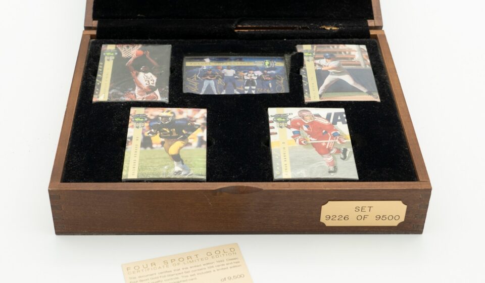 eBay listing photo of 1992 Shaquille O'Neal ungraded card from 1992 Classic Four Sport Draft Pick Collection card INCLUDED