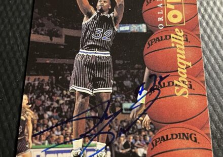 eBay listing photo of 1995 Shaquille O'Neal ungraded card from 1995 Classic Autographs card TDR WF