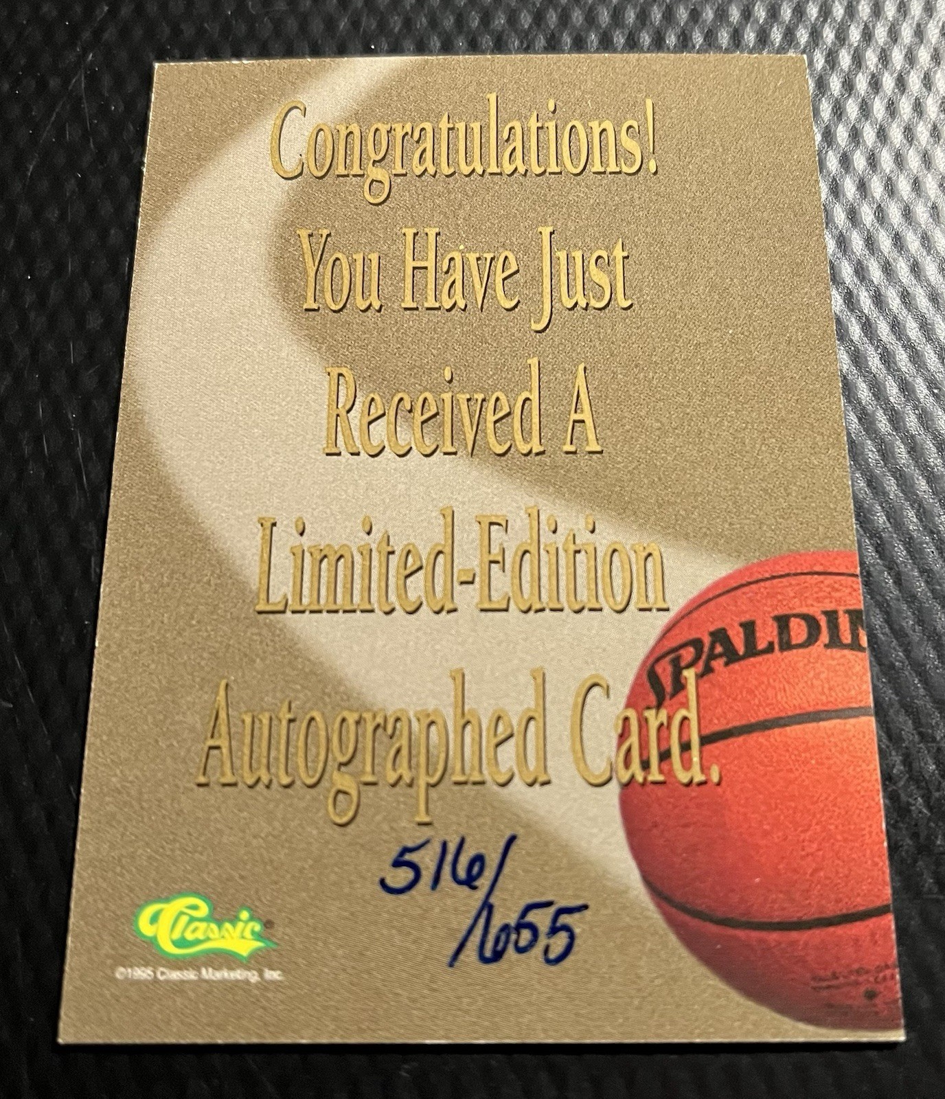 Closer look at 1995 Shaquille O'Neal from 1995 Classic Autographs card TDR WF