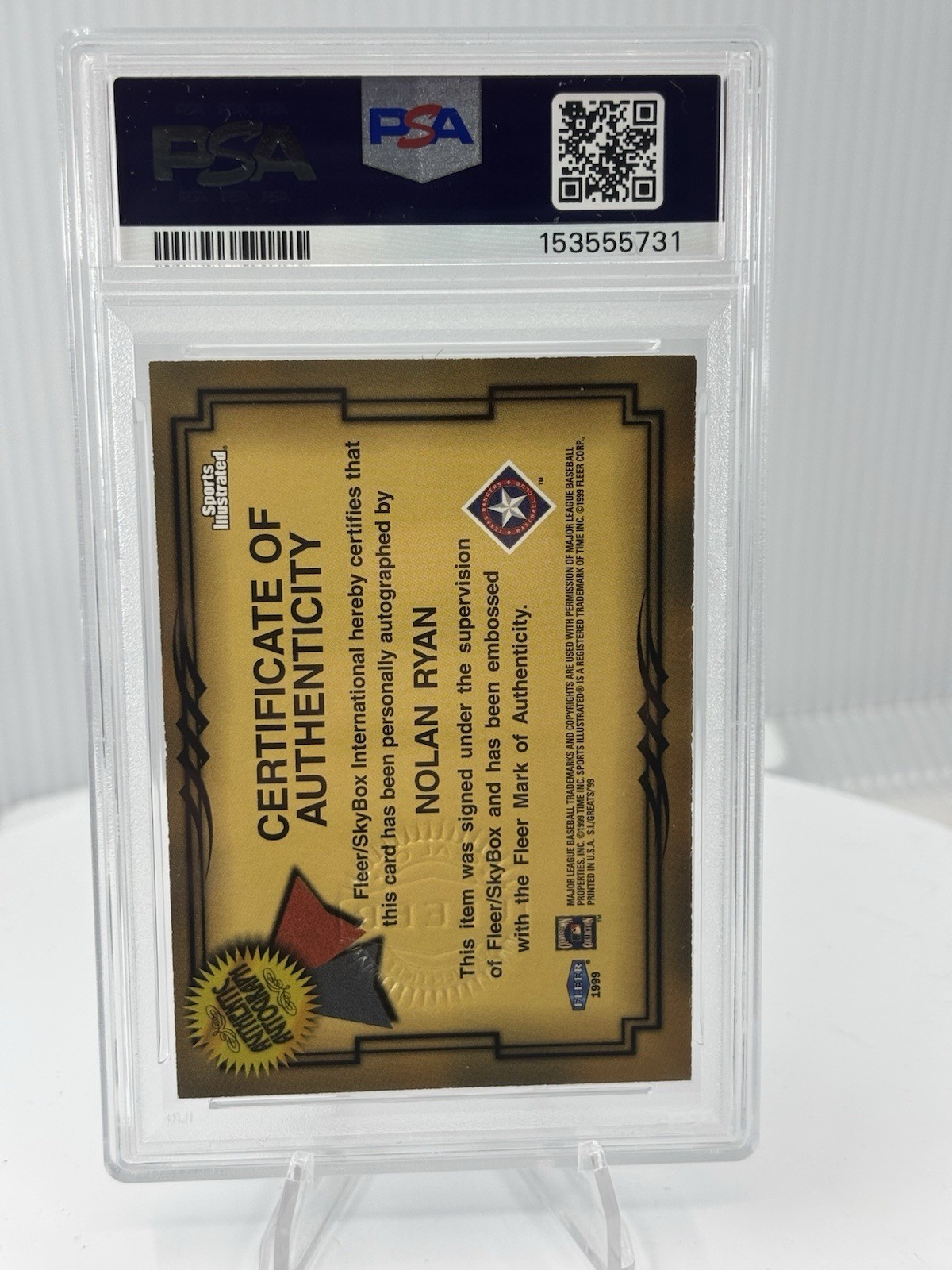 Closer look at 1999 Nolan Ryan from 1999 Fleer Sports Illustrated Greats of the Game card NNO