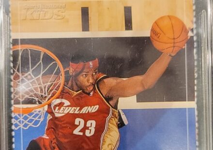 eBay listing photo of 2003 LeBron James graded CSG 9.5 card 392
