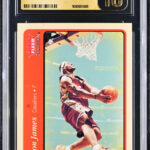 eBay listing photo of 2005 LeBron James graded CGC 10 from 2004 05 Fleer Tradition card 140