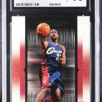 eBay listing photo of 2005 LeBron James graded CGC 10 from 2005 06 Upper Deck Ultimate Collection card 19