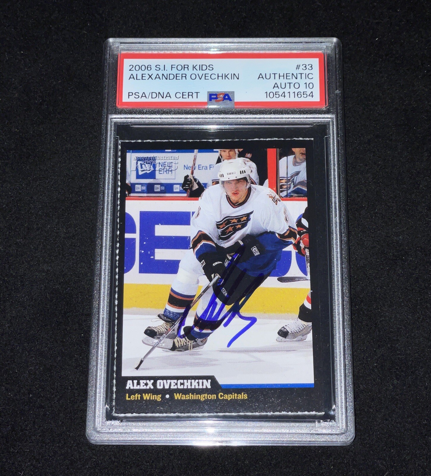 eBay listing photo of 2006 Alex Ovechkin ungraded card card PSA