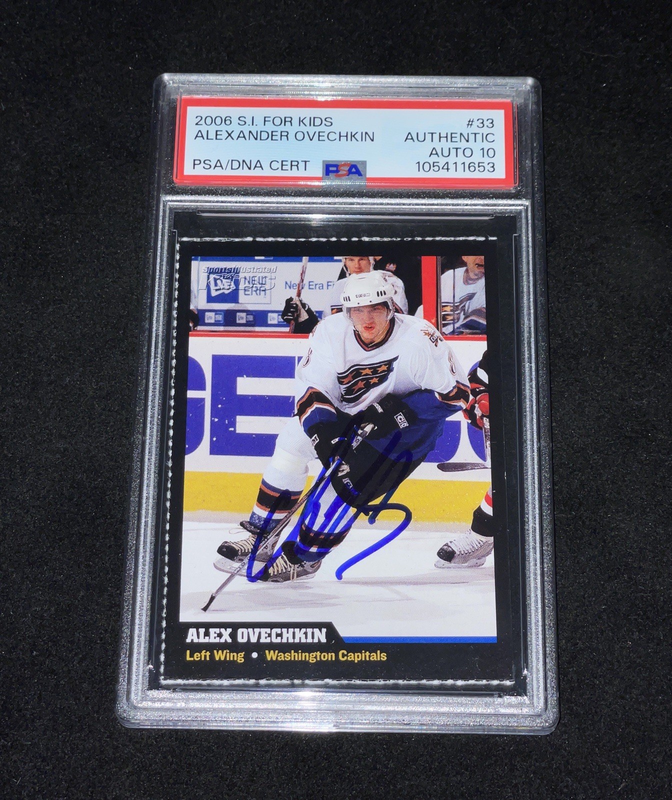 eBay listing photo of 2006 Alex Ovechkin ungraded card card PSA