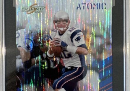 eBay listing photo of 2007 Tom Brady graded SGC 9.5 from 2007 Score card 155