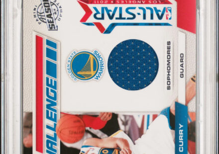 eBay listing photo of 2010 Stephen Curry graded PSA 9 from 2010 Panini Season Update Rookie Challenge card 14