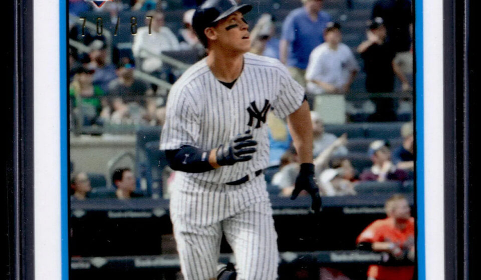 eBay listing photo of 2017 Aaron Judge ungraded card from 2017 Topps Transcendent card AJ 89RB