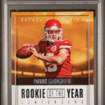 eBay listing photo of 2017 Patrick Mahomes graded PSA 10 from 2017 Panini Contenders Rookie Of The Year Contenders card RY 3