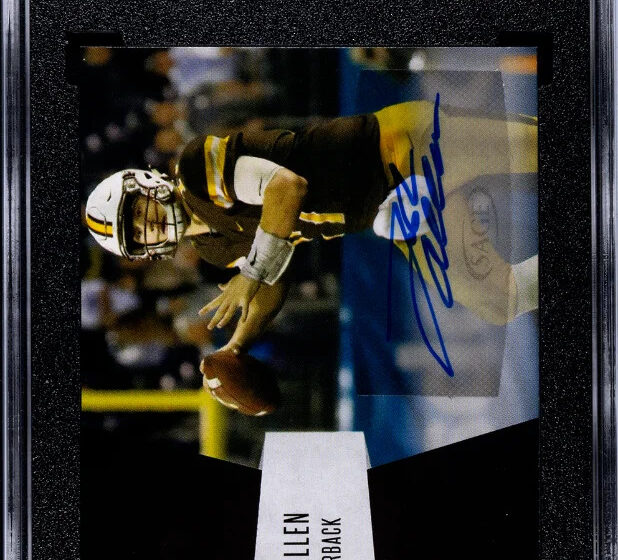 eBay listing photo of 2018 Josh Allen graded SGC 9 from 2018 Sage Hit Premier Draft card A 38