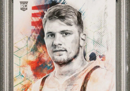 eBay listing photo of 2018 Luka Doncic graded PSA 10 from 2018 PANINI COURT KINGS card 117