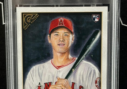 eBay listing photo of 2018 Shohei Ohtani graded PSA 10 from 2018 Topps Gallery card 116