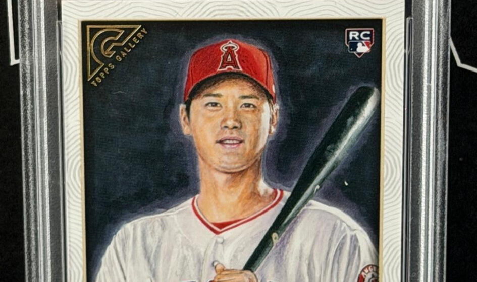 eBay listing photo of 2018 Shohei Ohtani graded PSA 10 from 2018 Topps Gallery card 116