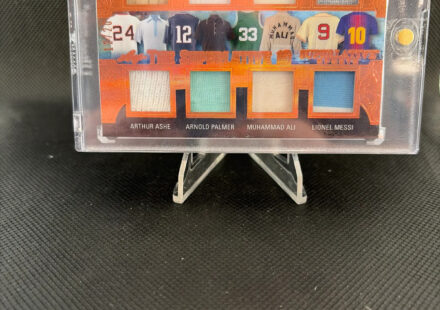 eBay listing photo of 2020 Lionel Messi ungraded card from 2020 Leaf Superlative Sports card TS 16