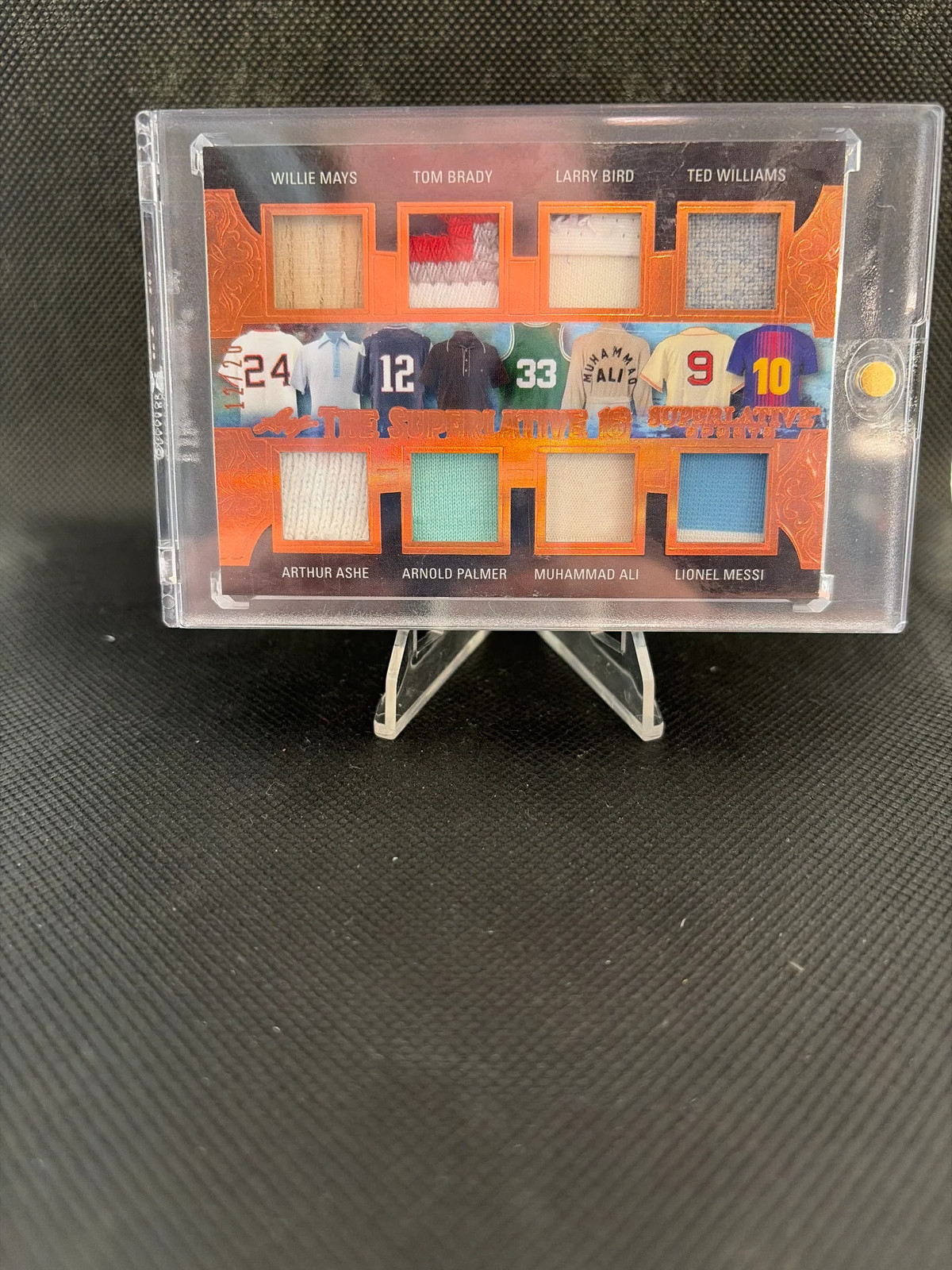 eBay listing photo of 2020 Lionel Messi ungraded card from 2020 Leaf Superlative Sports card TS 16