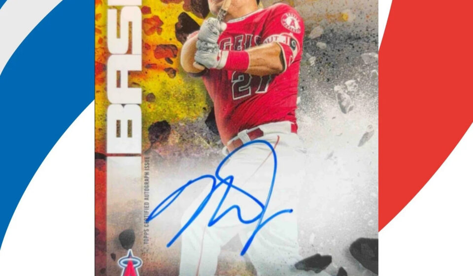 eBay listing photo of 2020 Mike Trout ungraded card from Stadium Club card BBA MT