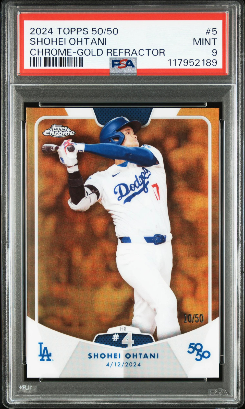 eBay listing photo of 2024 Shohei Ohtani graded PSA 9 from 2024 Topps 50/50 Shohei Ohtani card 5