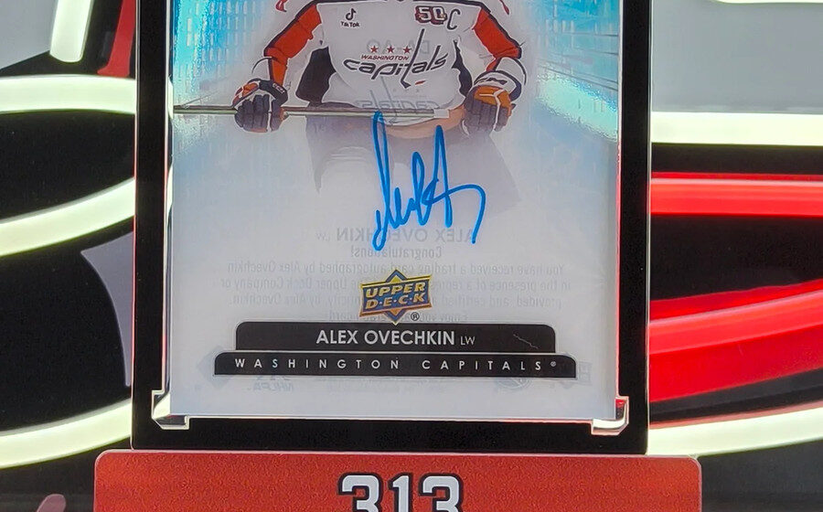 eBay listing photo of 2025 Alex Ovechkin ungraded card from 2025 26 Upper Deck Clear Cut Dazzlers card DA AO