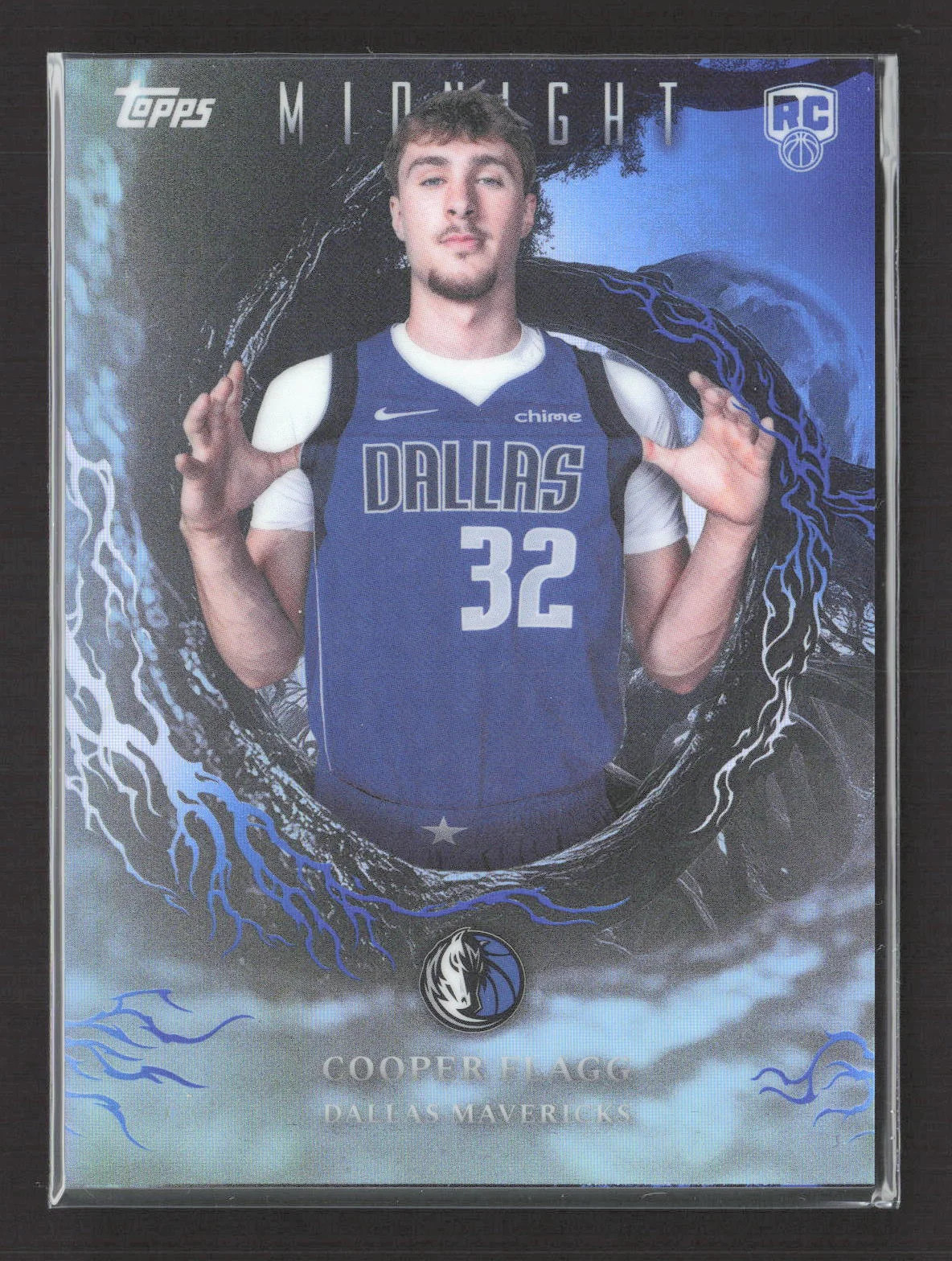 eBay listing photo of 2025 Cooper Flagg ungraded card from 2025 Topps Midnight Nightshade card NS 21