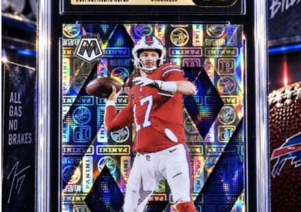 eBay listing photo of 2025 Josh Allen graded PSA 10 from 2020 Panini card Jal
