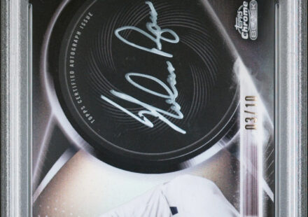 eBay listing photo of 2026 Nolan Ryan graded PSA 9 from 2026 Topps Chrome Black Paint It! Autographs card NR
