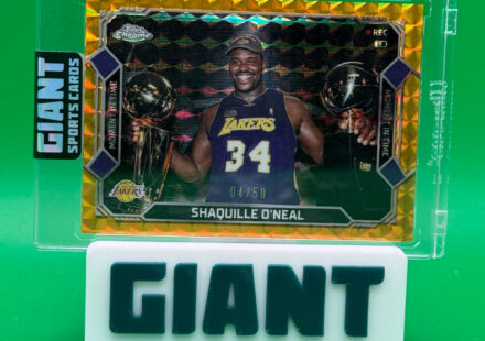 eBay listing photo of 2026 Shaquille O'Neal ungraded card from 2026 Topps Chrome Moment in Time card MT 22