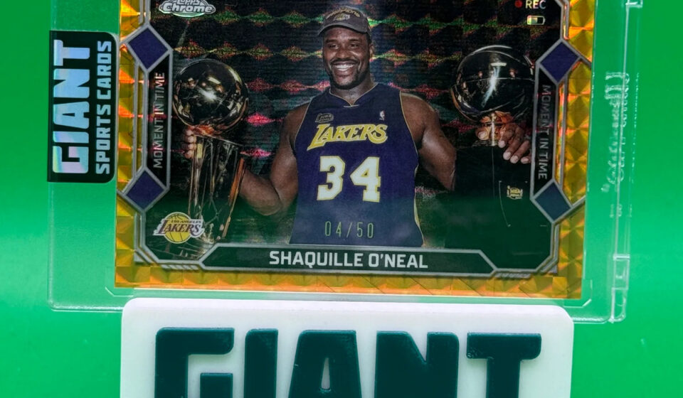 eBay listing photo of 2026 Shaquille O'Neal ungraded card from 2026 Topps Chrome Moment in Time card MT 22